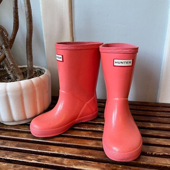 Hunter Pink Sparkle Rain Boots - Picture 3 of 9